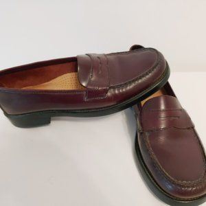 🔥G H Bass Women's Weejuns Burgandy Wine Color Penny Loafers Size 8 1/2 M. Preow